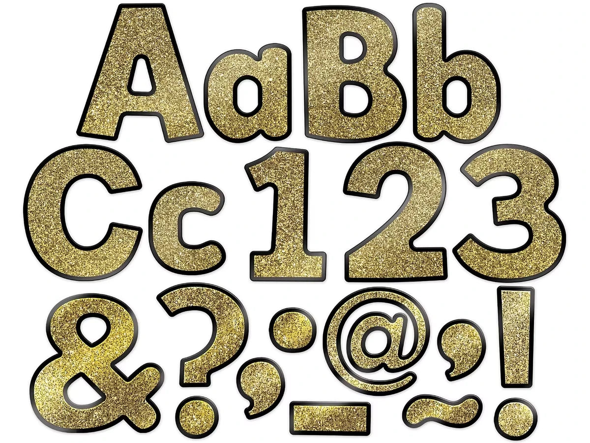 Sparkle & Shine Gold Glitter 4" Punch-Out Letters - US 2495