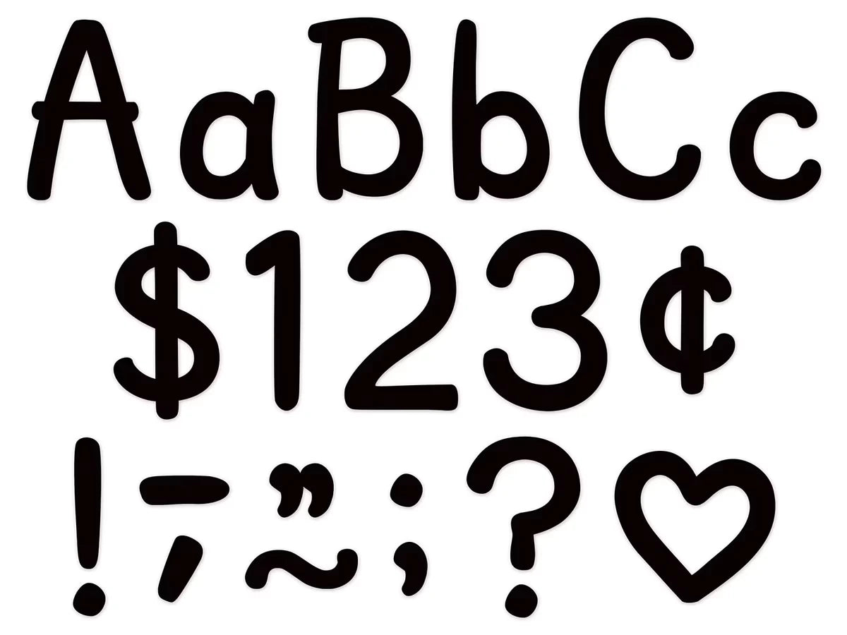 Classic Black 4" Punch-Out Letters - US 6638