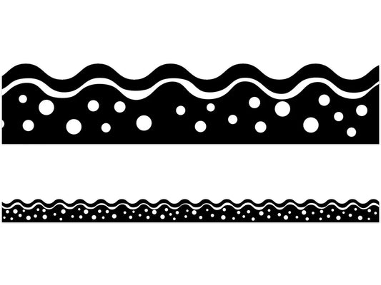 Black & White Double-Sided Scalloped Border - US 9689