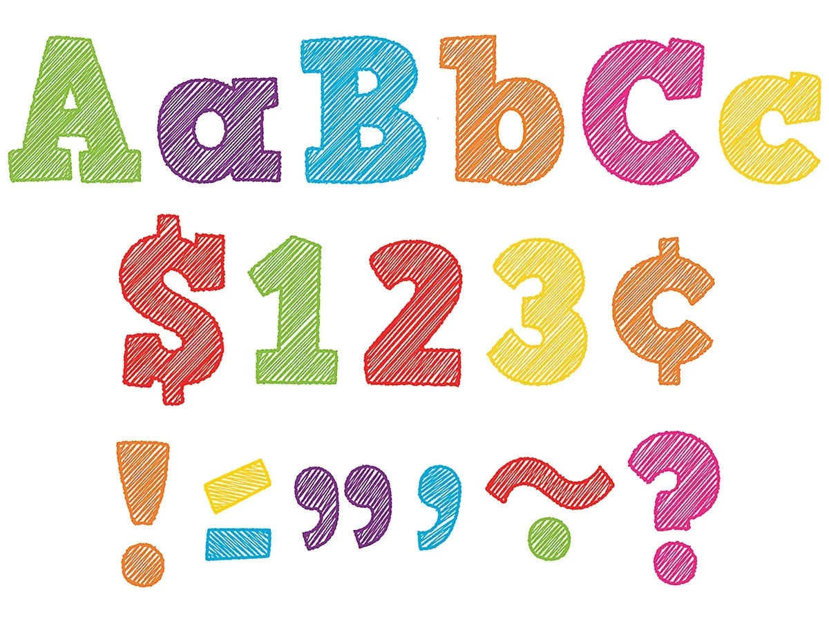 Scribble 4" Punch-Out Letters - US 8882