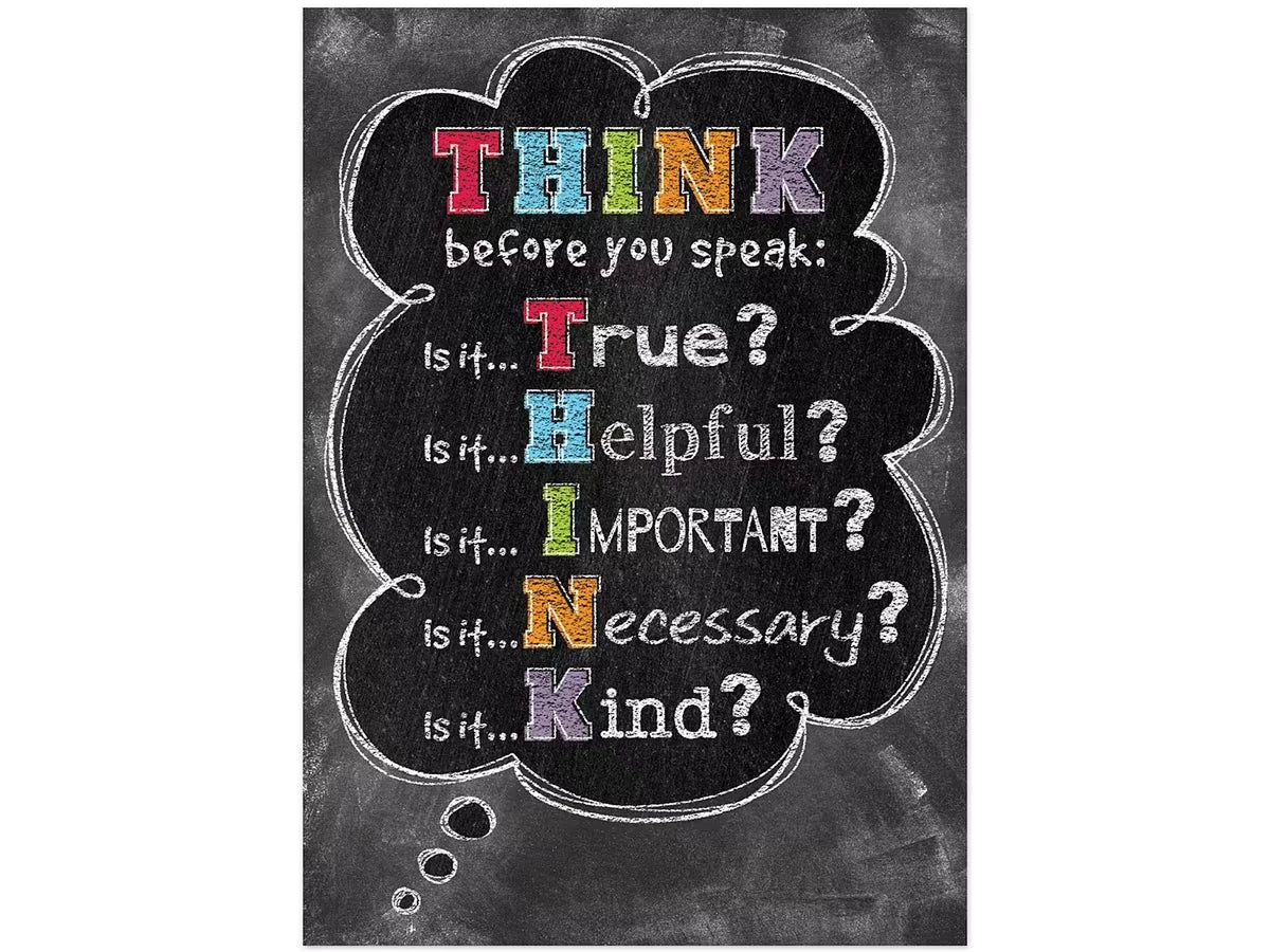 Chalk It Up! Think Before You Speak Poster - US 8656