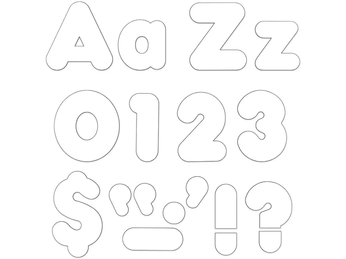 White 4" Punch-Out Letters - US 6279