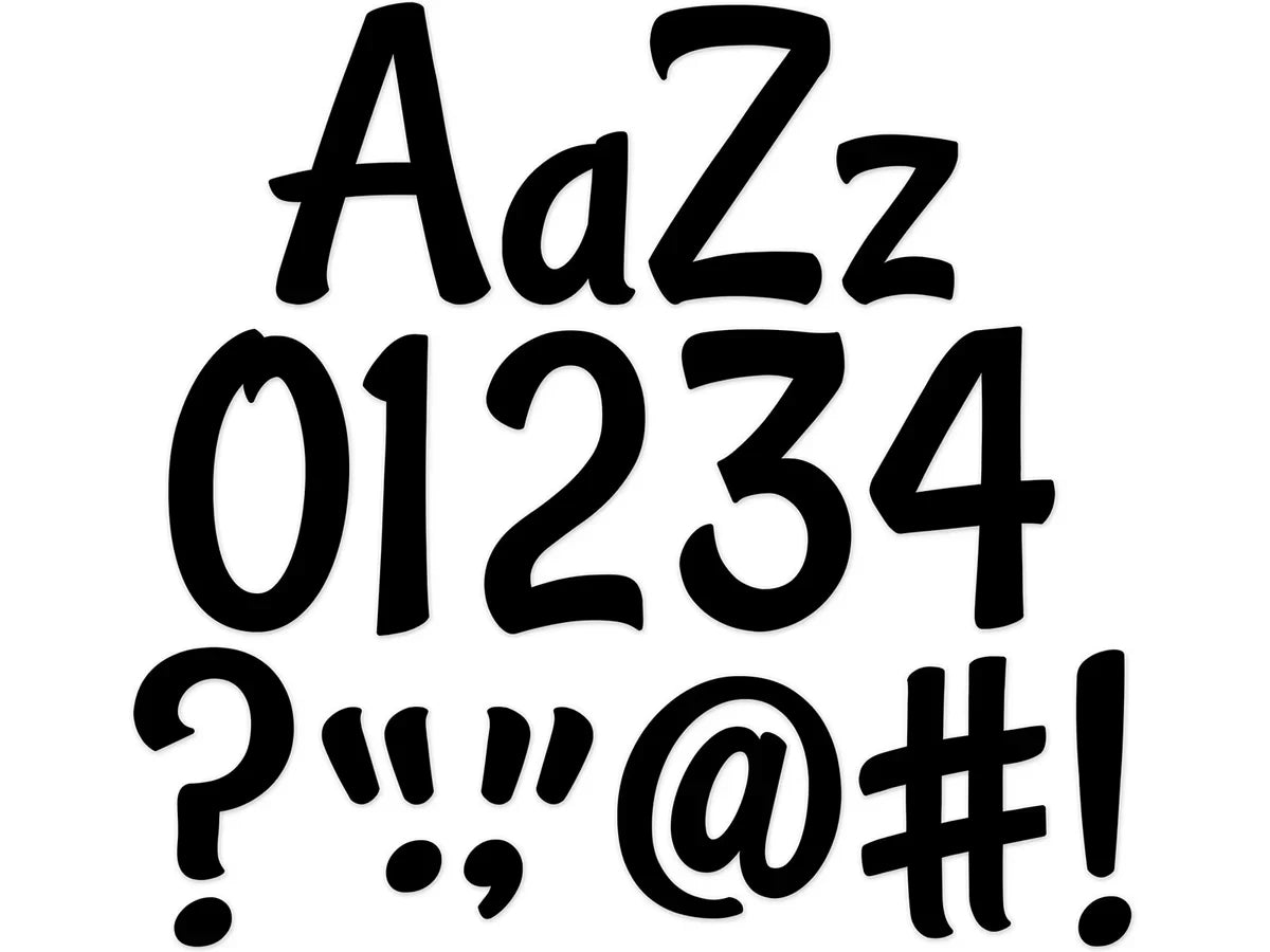 Black Stylish 4" Punch-Out Letters - US 6566