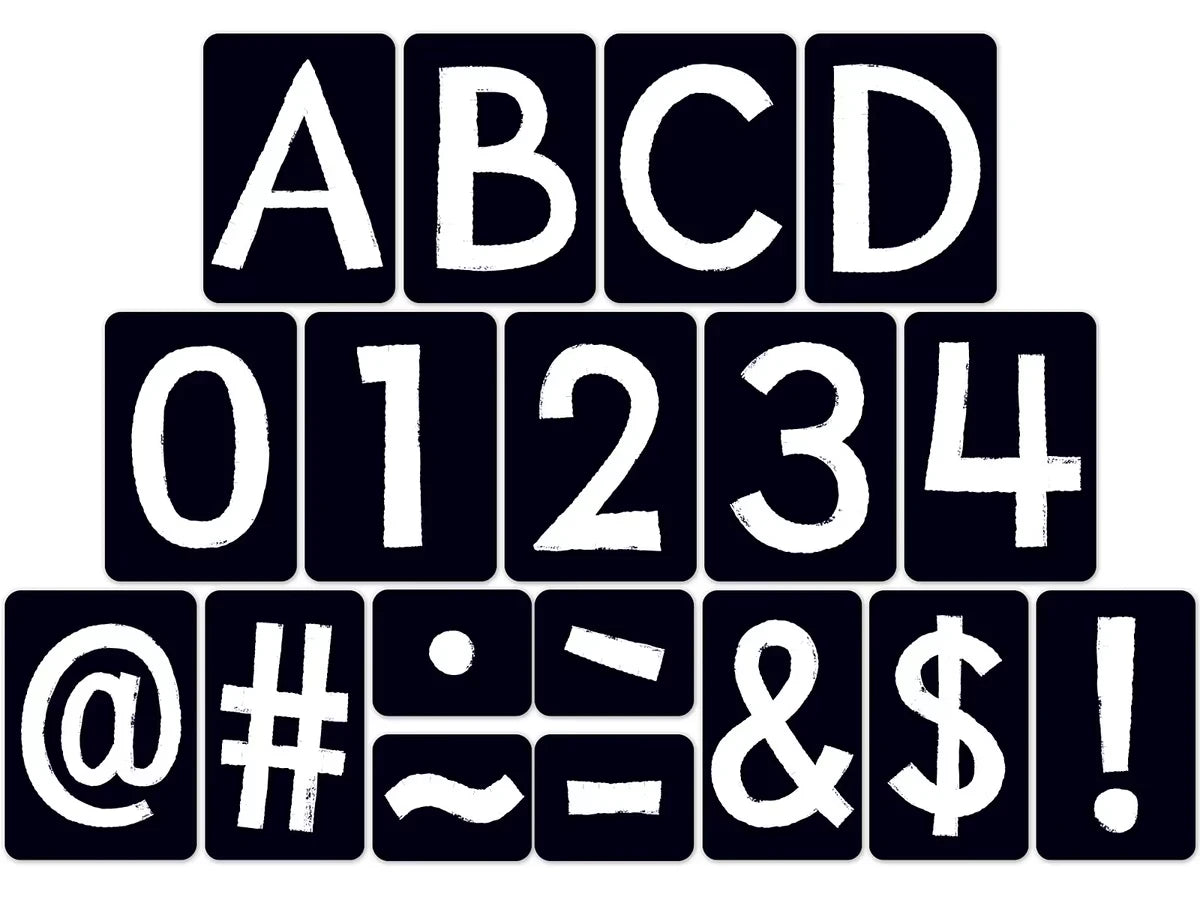 Black Tile 4" Punch-Out Letters - US 6439