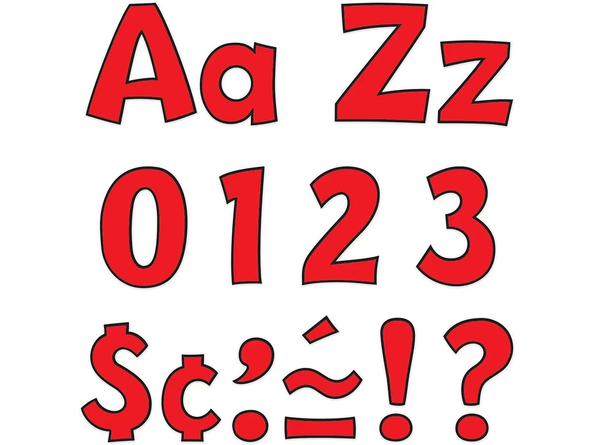 Red Playful 4" Punch-Out Letters - US 2221