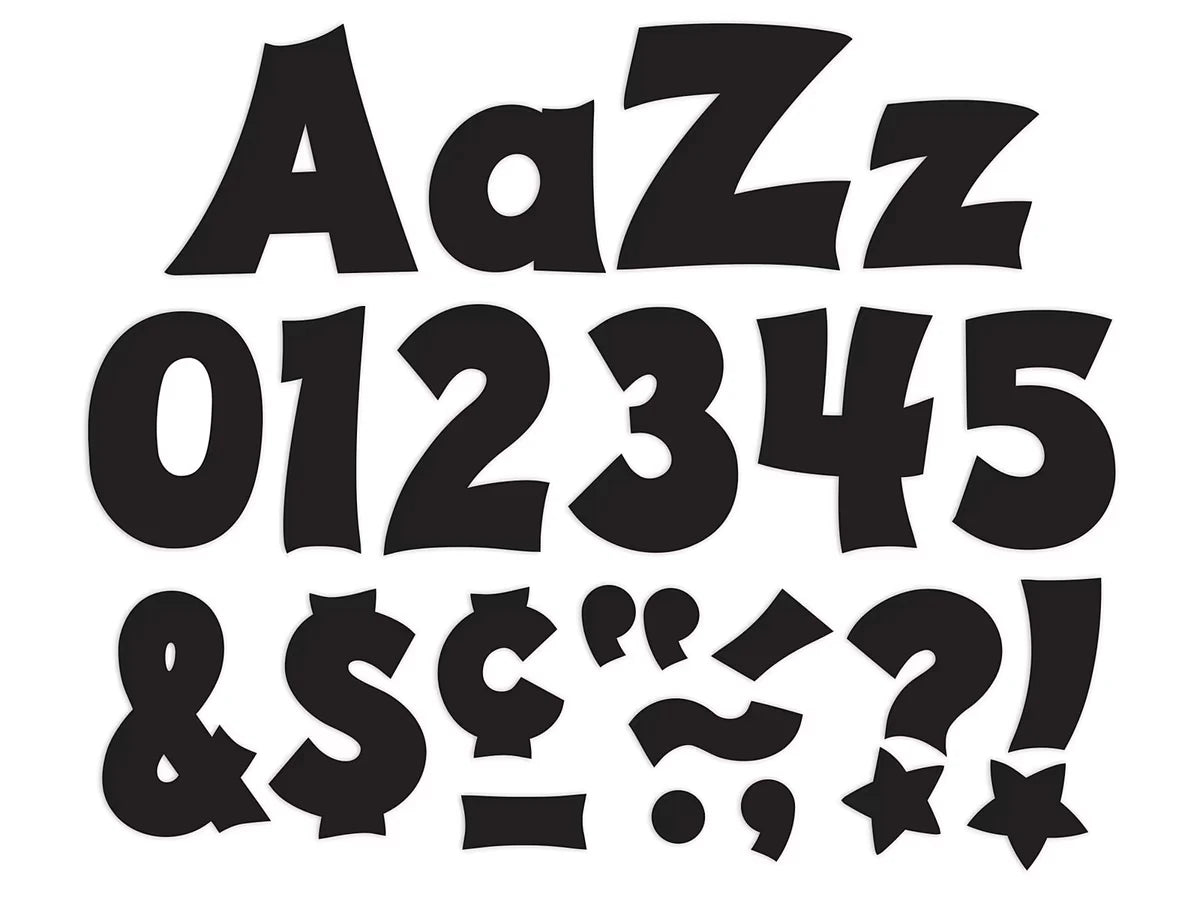 Black Spanish/English 4" Punch-Out Letters - US 3327