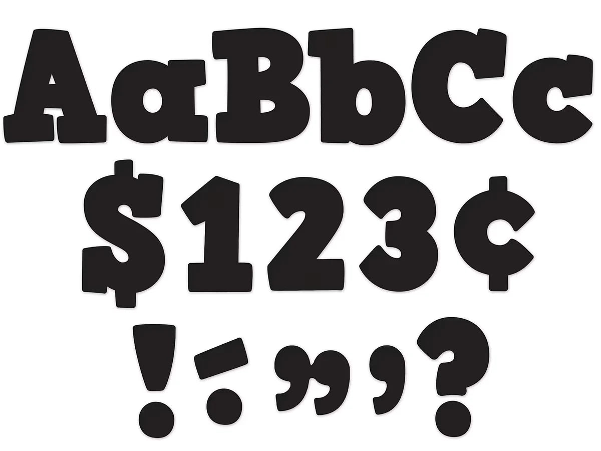 Bold Black 4" Punch-Out Letters - US 1369
