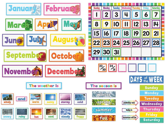 Colorful Calendar Bulletin Board Set - US 1627