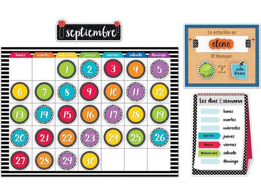 Bold & Bright Spanish Calendar Bulletin Board Set - US 5580