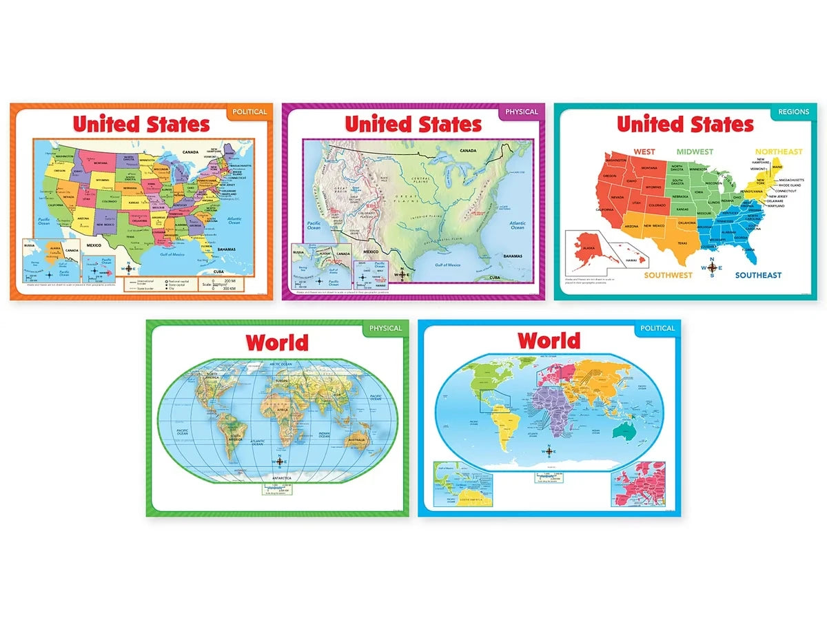 Teaching Maps Bulletin Board Set - US 9559