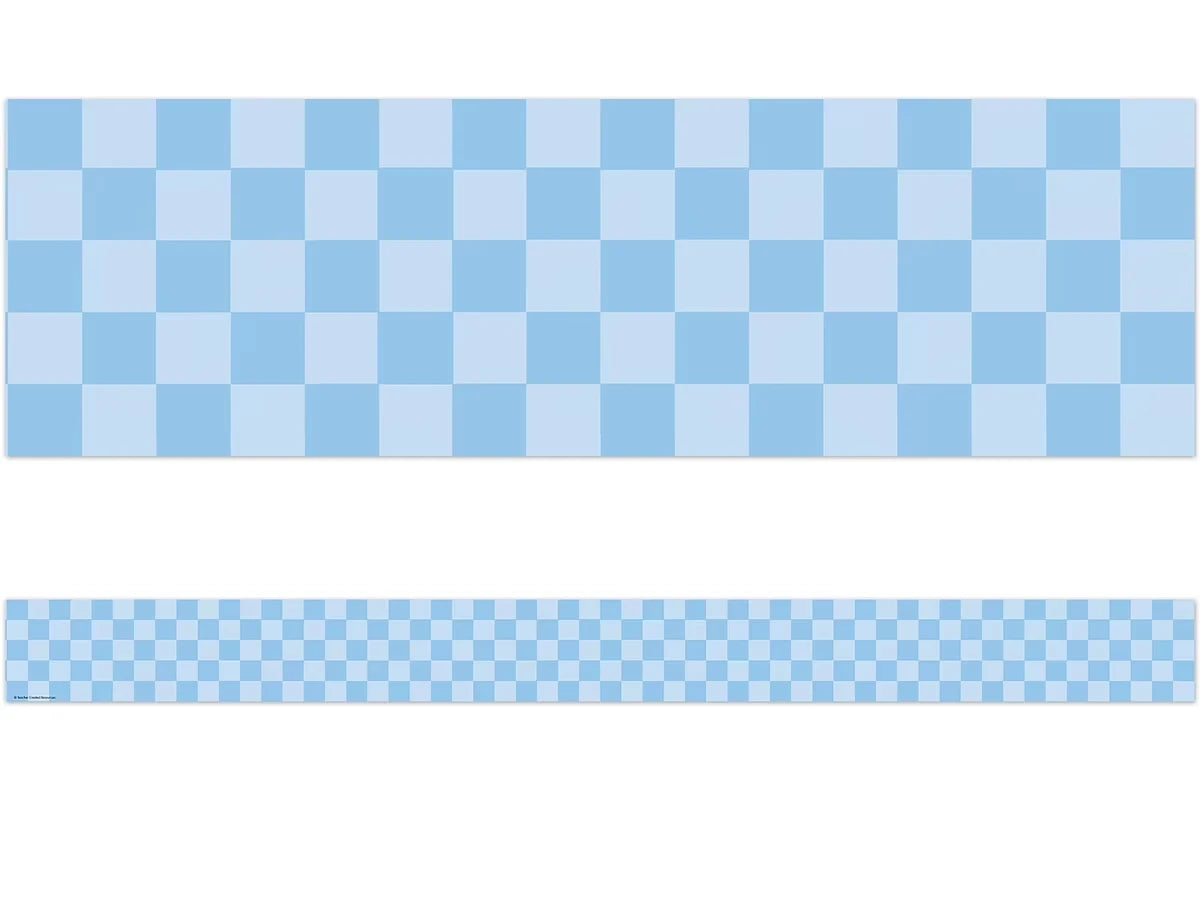 Cool for School Blue Checkered Border - US 8881