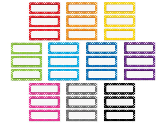 Polka Dot Magnetic Write & Wipe Labels - US 8191