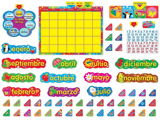 Spanish Write & Wipe Calendar Bulletin Board Set - US 6649