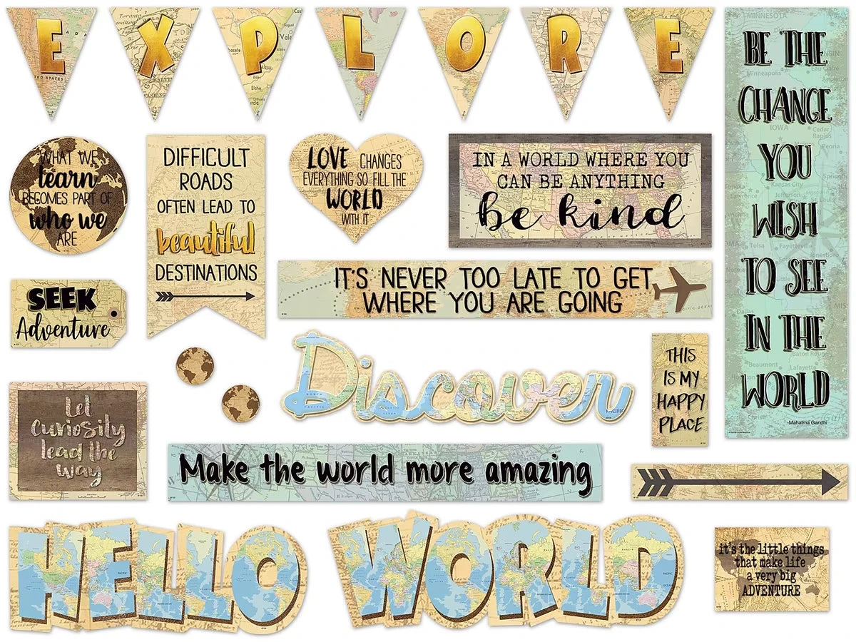 Travel the Map! Motivational Bulletin Board Set - US 9195
