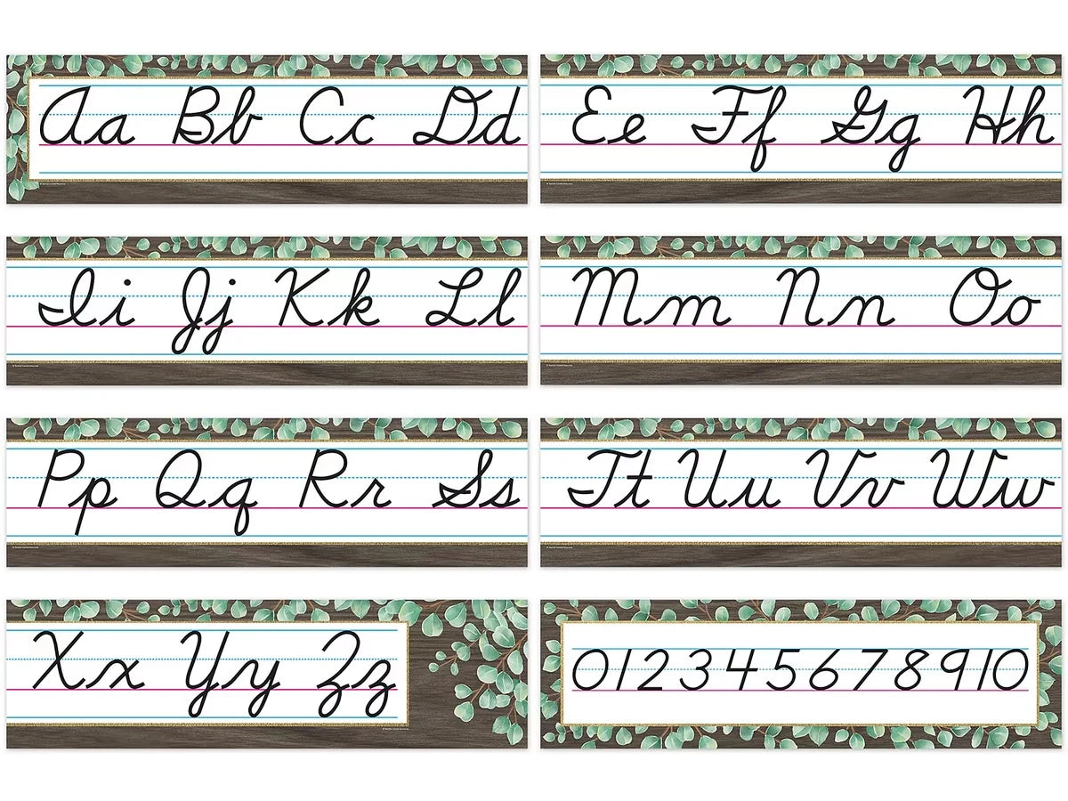 Eucalyptus Cursive Bulletin Board Set - US 4423