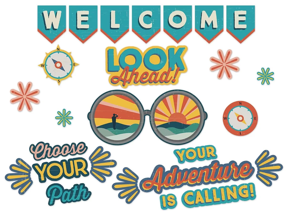 Adventurer Welcome Pennant Bulletin Board Set - US 6250