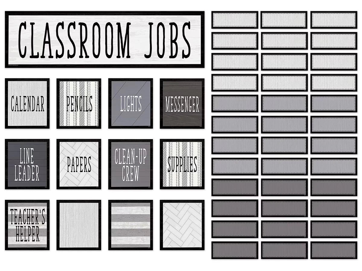 Modern Farmhouse Classroom Jobs Bulletin Board Set - US 1753