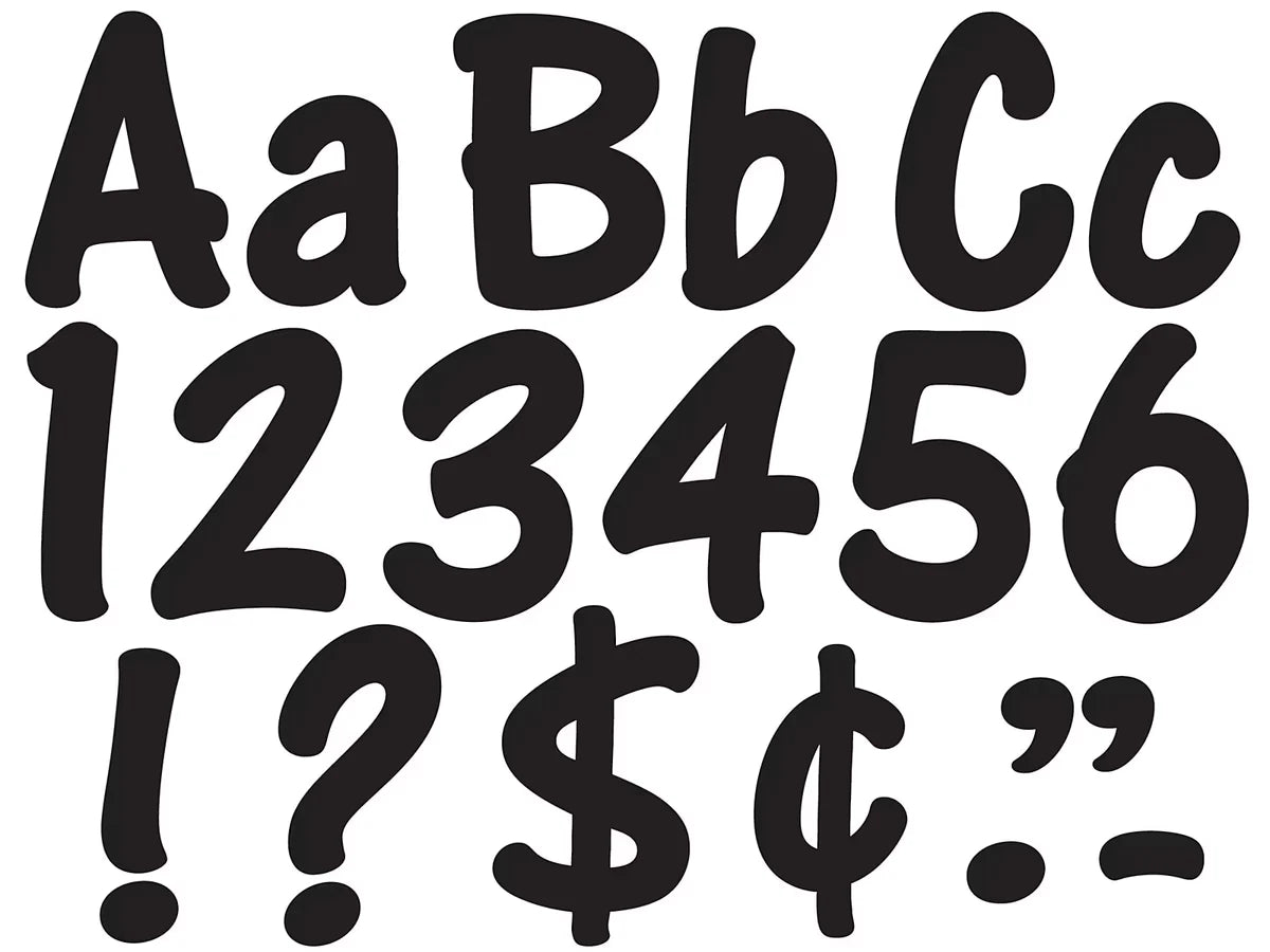 Black 4" Self-Adhesive Punch-Out Letters - US 4946