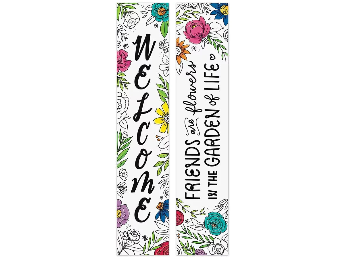 Bright Blooms Welcome Double-Sided Banner - US 4808