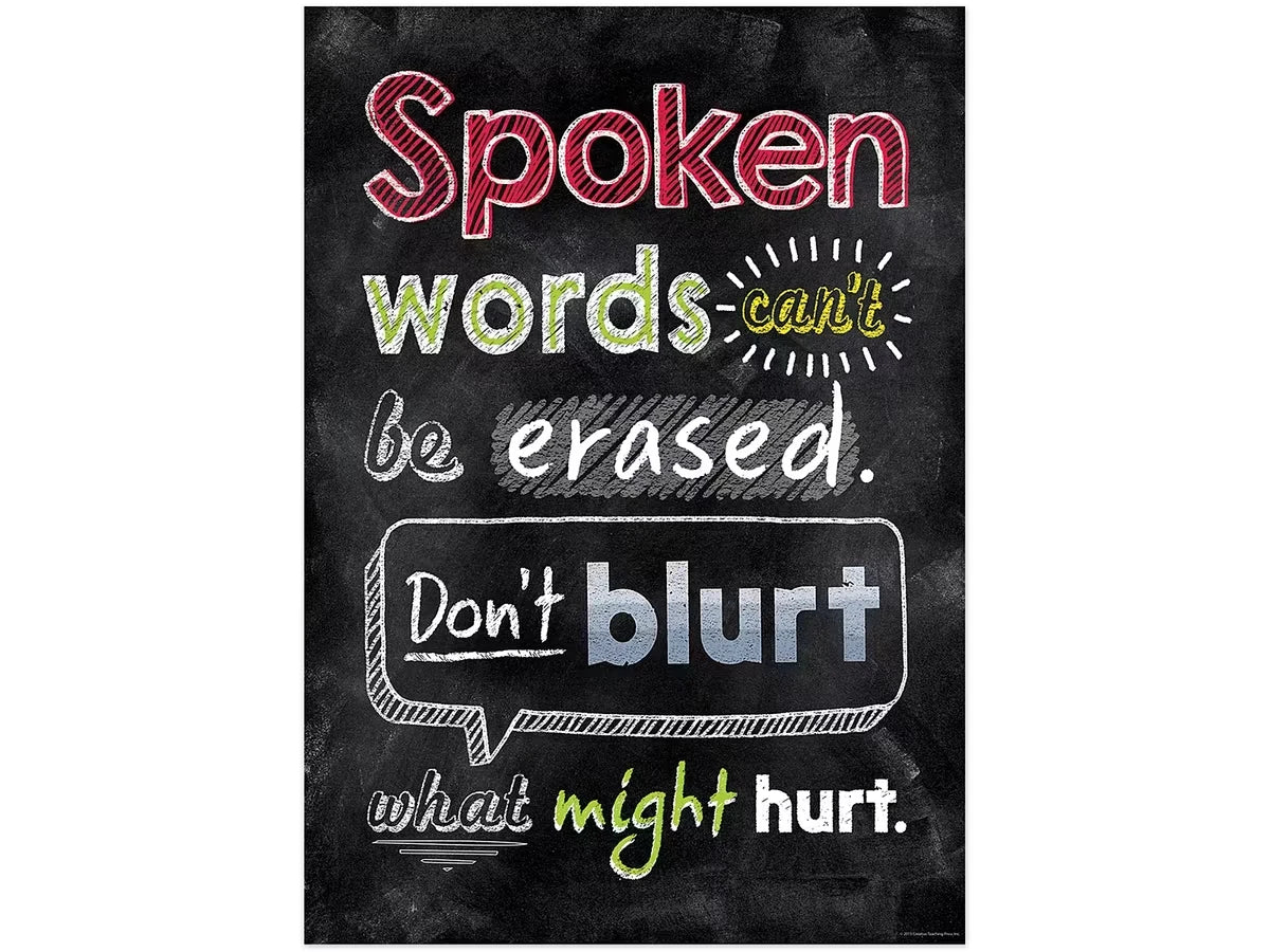 Chalk It Up! Spoken Words Can’t Be Erased Poster - US 1469
