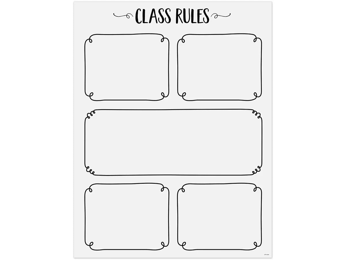 Black & White Classroom Rules Poster - US 6957