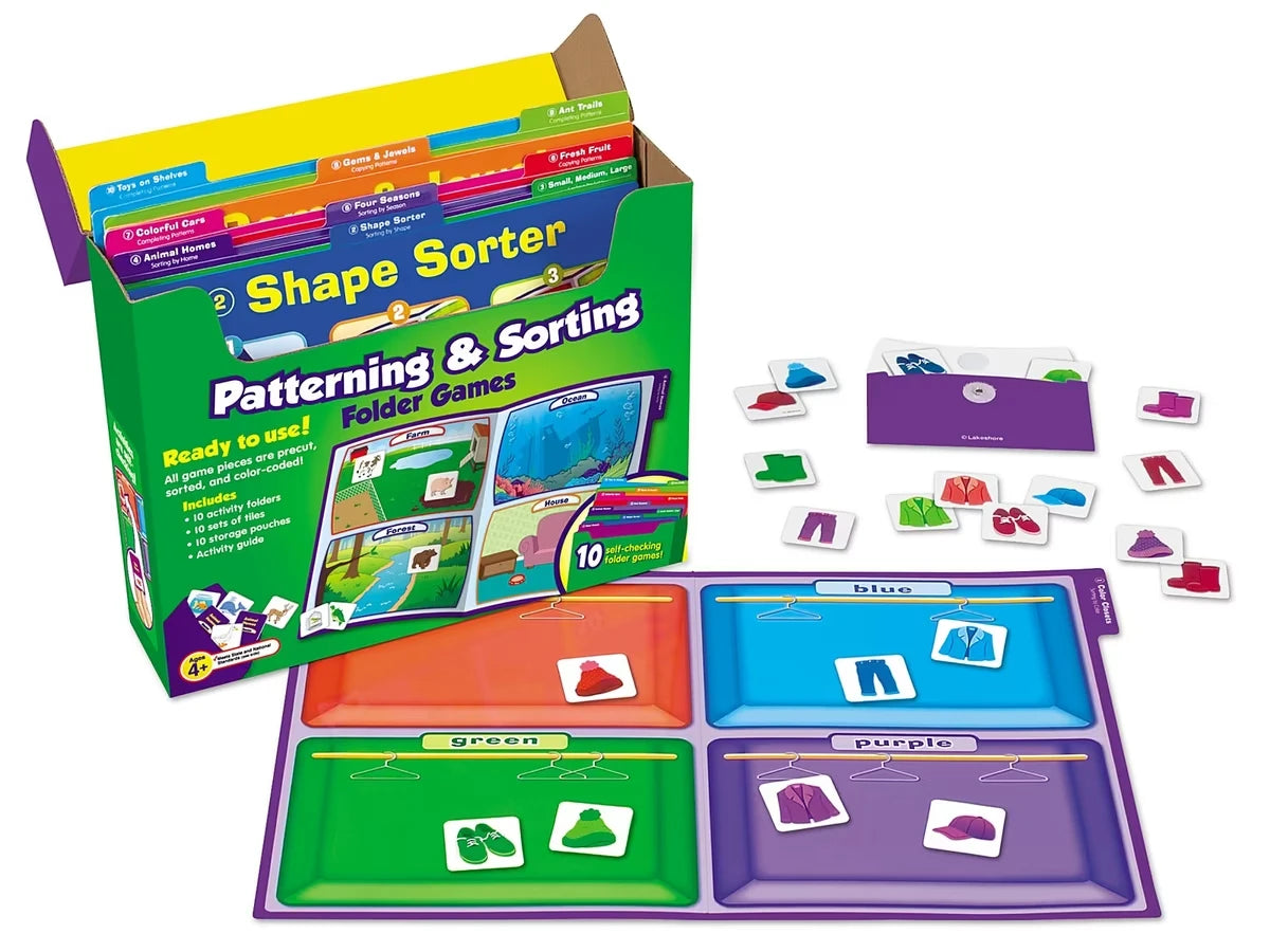 Patterning & Sorting Folder Game Library - Pre K-K - US 8254