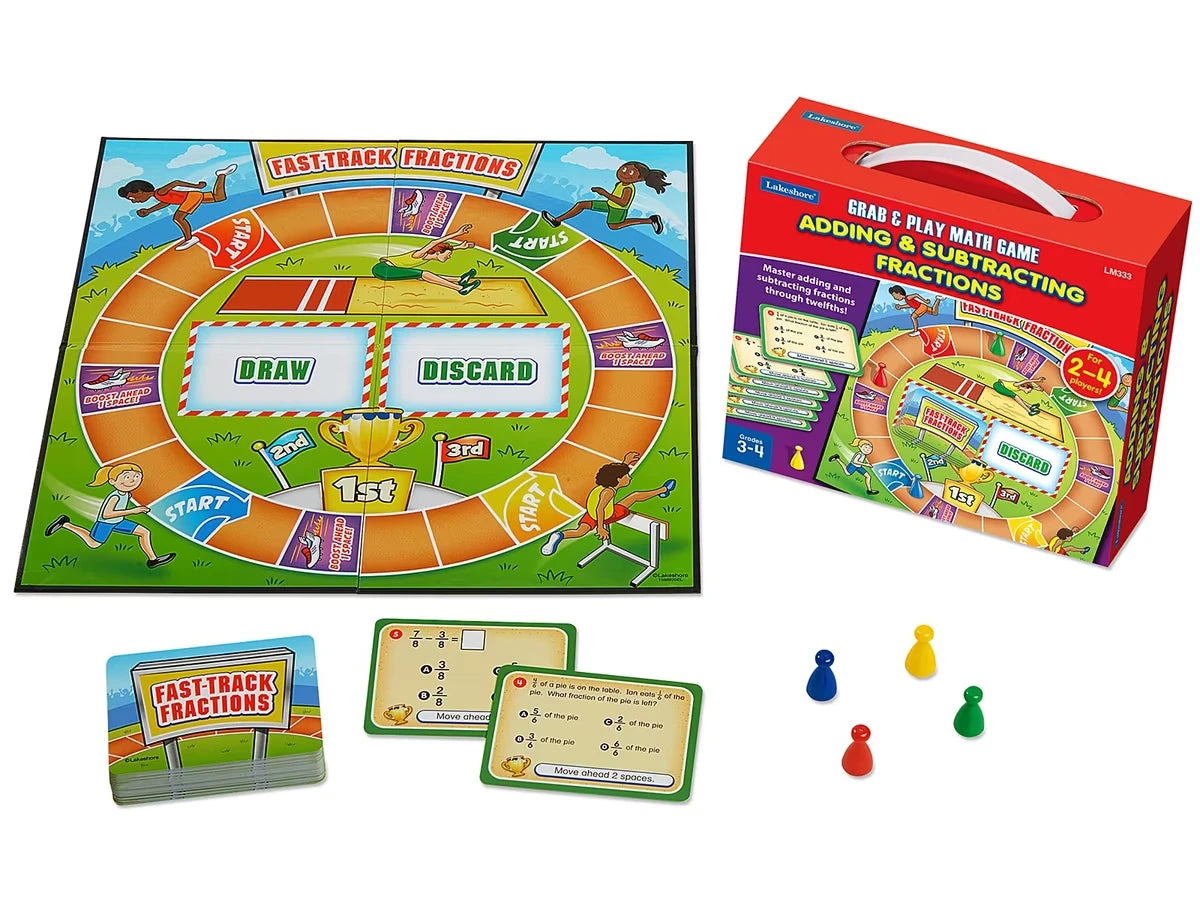 Adding & Subtracting Fractions Grab & Play Game - Gr. 3-4 - US 2562