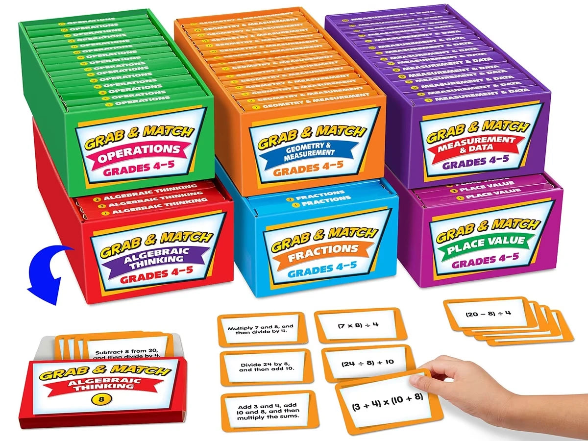 Grab & Match Leveled Math Quickies - Gr. 4-5 - Complete Set - US 4016