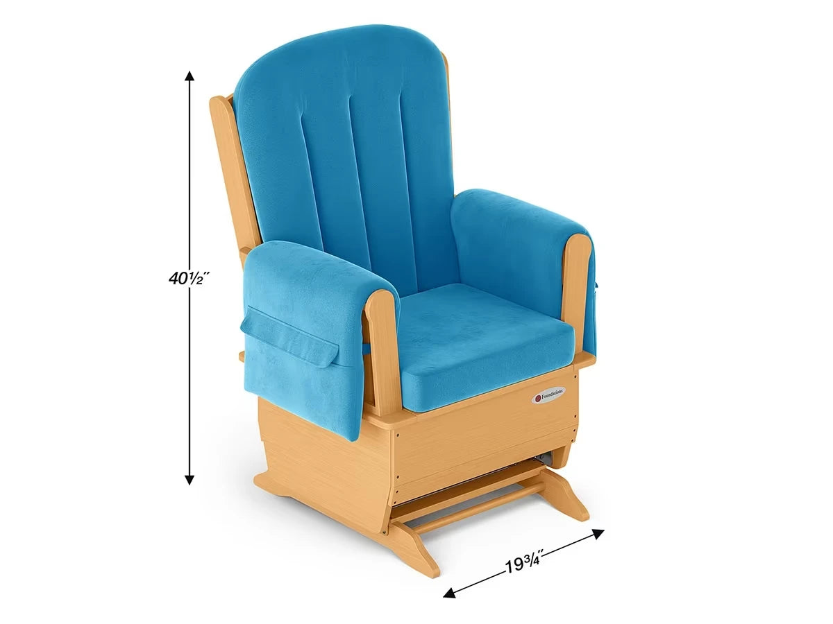 Classroom-Safe Glider Rocker - Blue Microfiber - US 4962