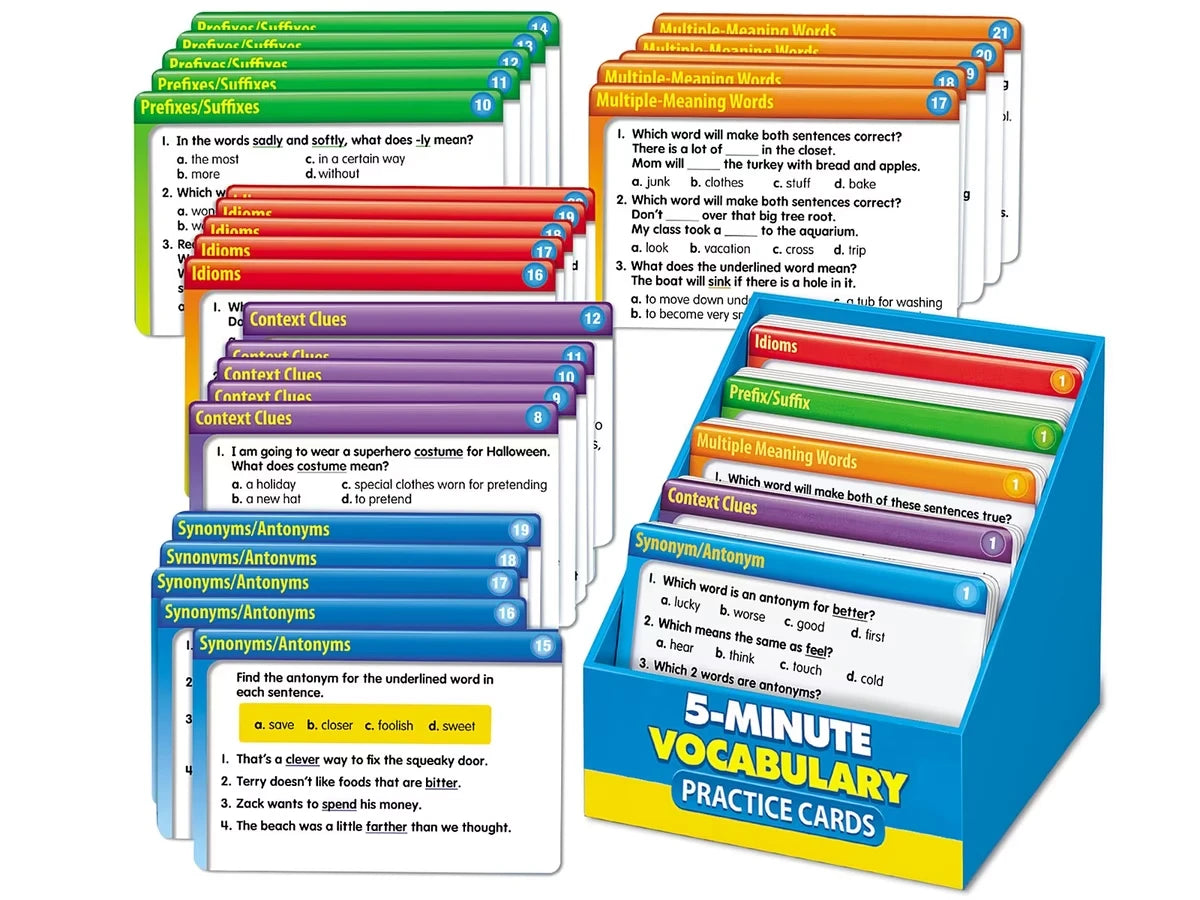 5-Minute Vocabulary Practice Cards - Gr. 3-5 - US 6171