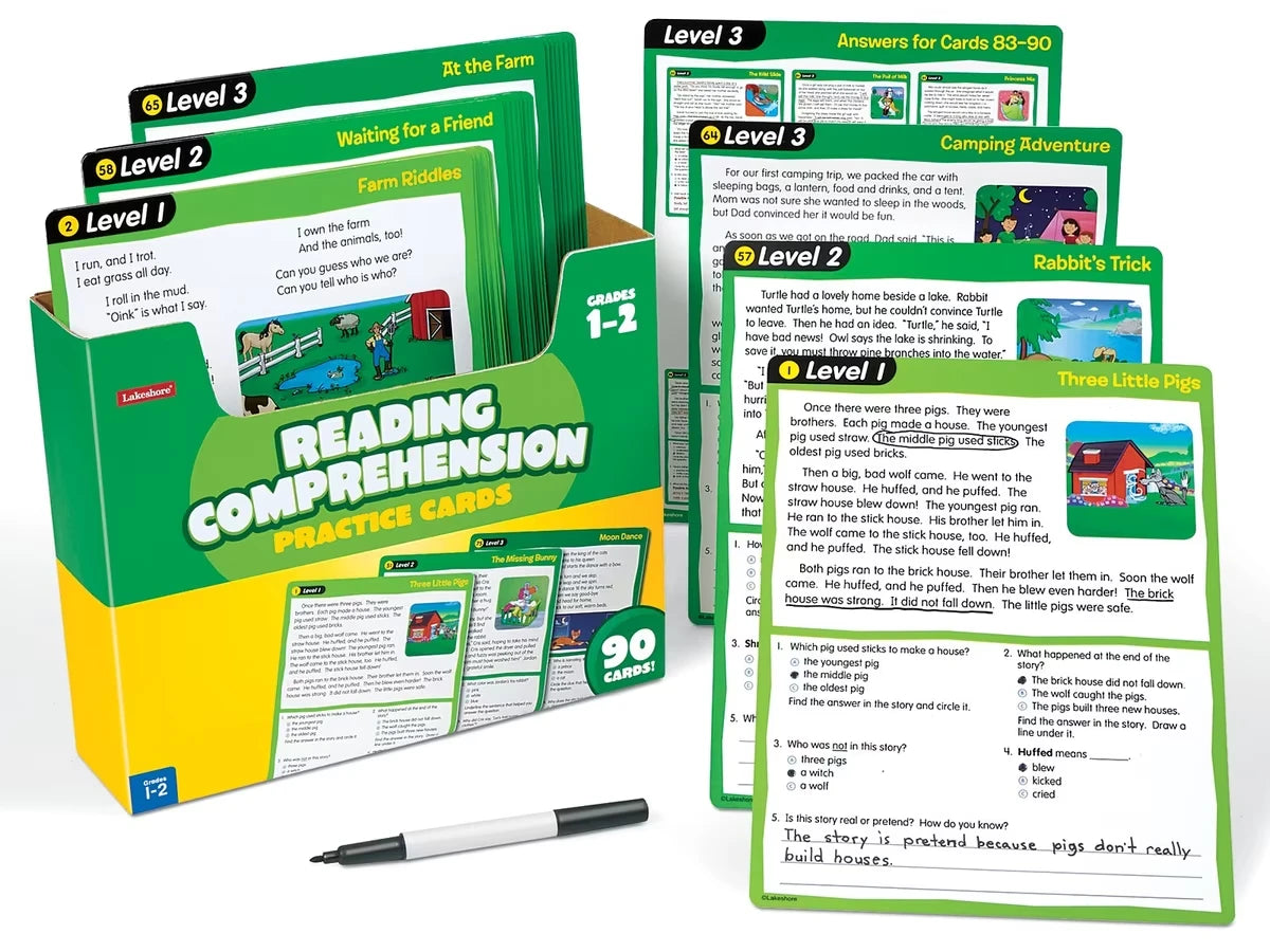 Reading Comprehension Practice Cards - Gr. 1-2 - US 6475