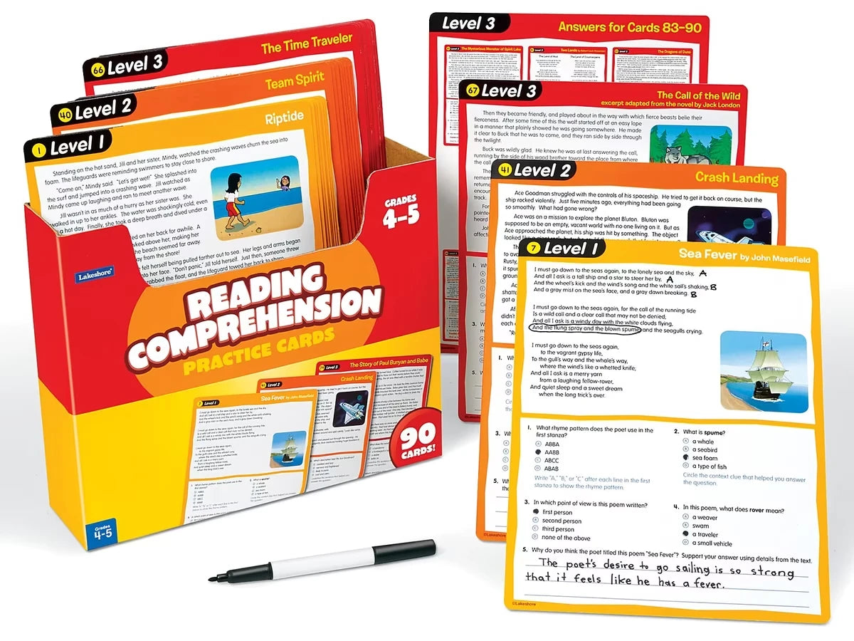 Reading Comprehension Practice Cards - Gr. 4-5 - US 7405