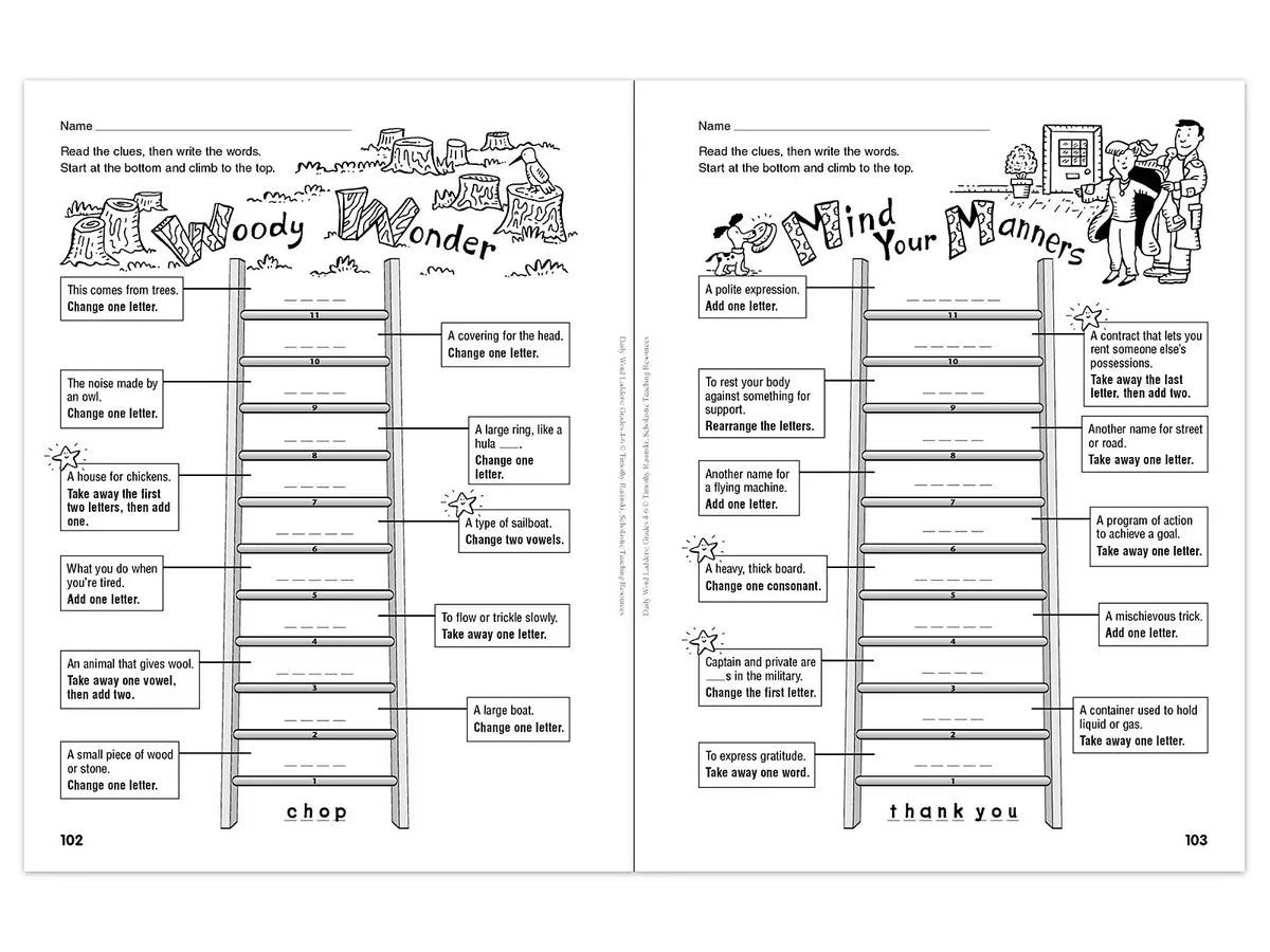 Daily Word Ladders Workbook - Gr. 4-6 - US 2013