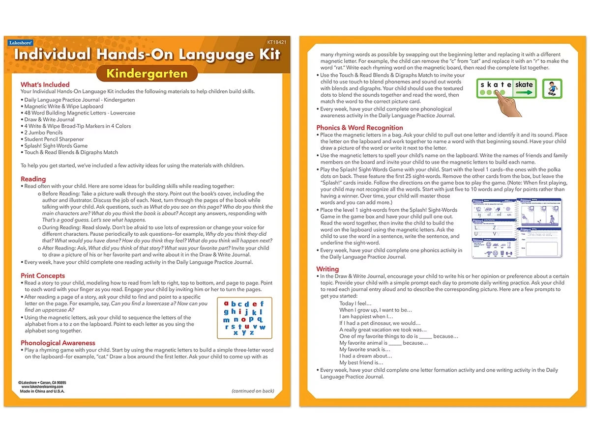 Individual Hands-On Language Kit – Kindergarten - US 3269