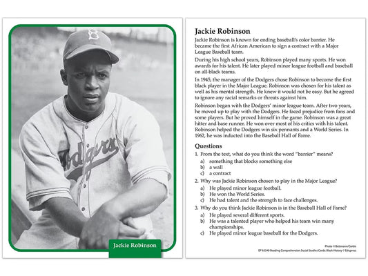 Black History Reading Comprehension Cards - US 8283