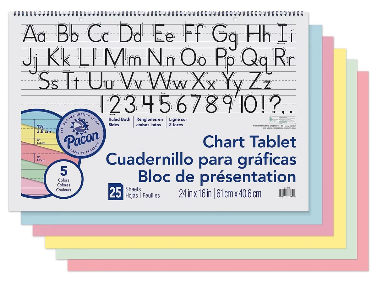 Pastel Ruled Chart Tablet - US 1873
