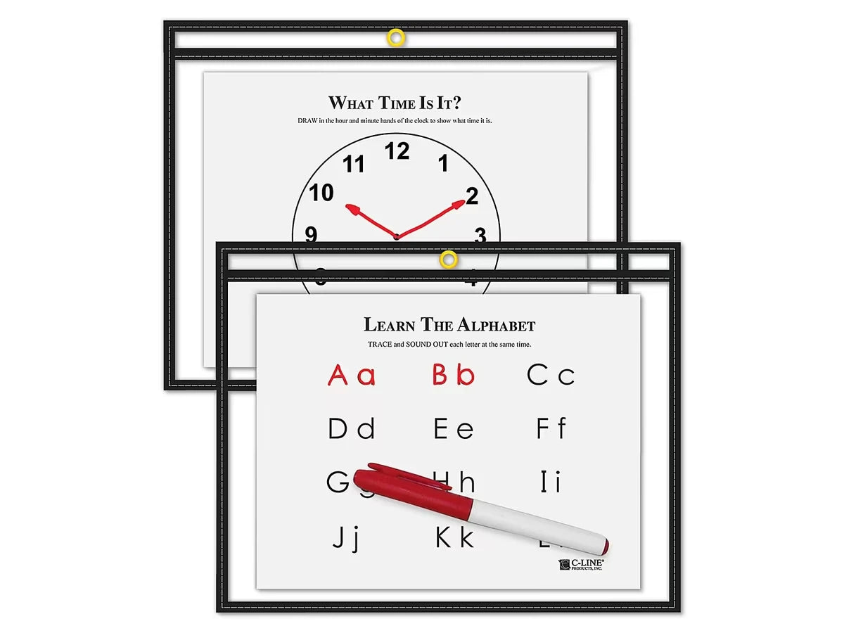 Reusable Write & Wipe Horizontal Pocket - US 6917