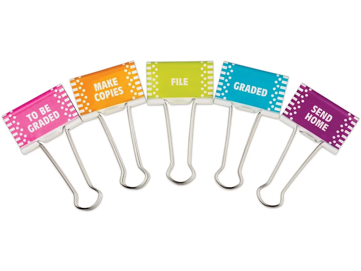 Colorful Classroom Management Large Binder Clips - US 1823