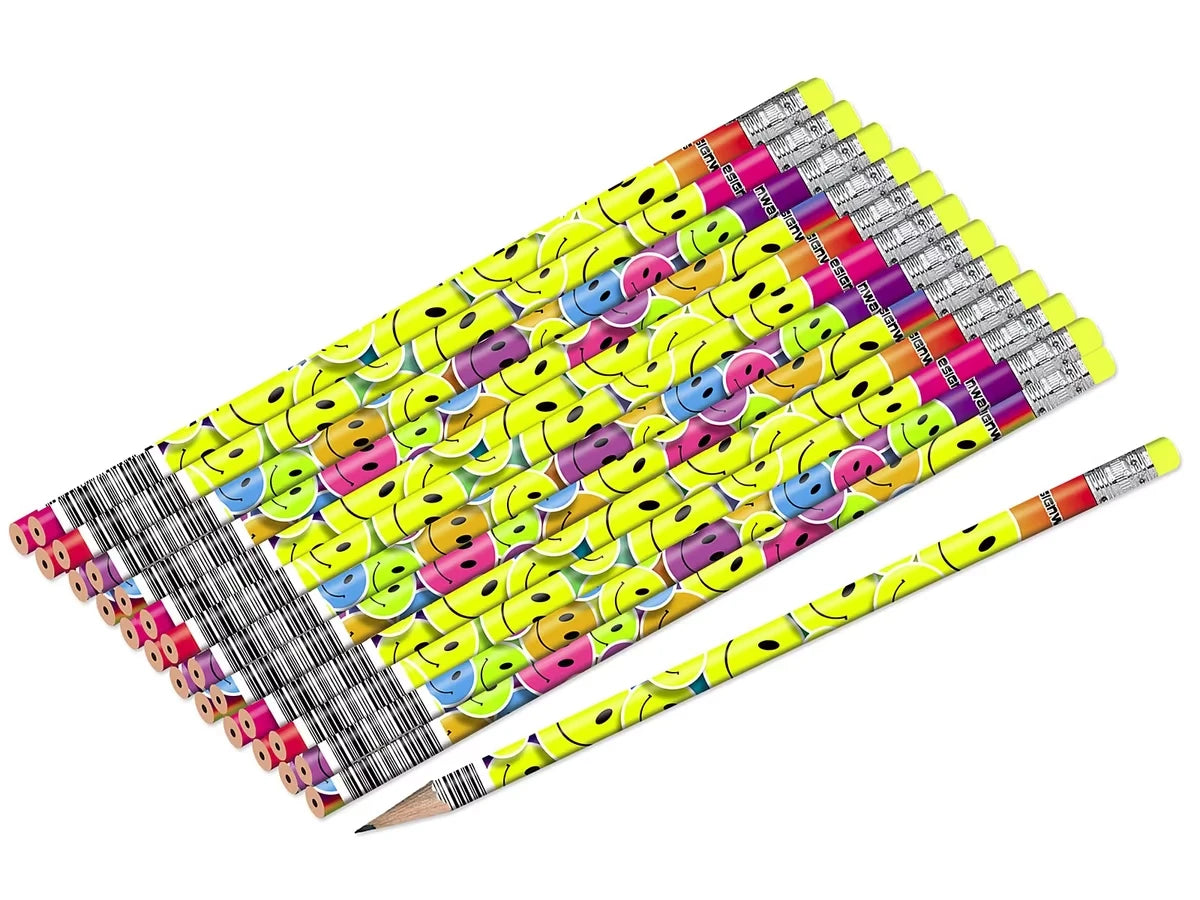 Smiley Face Pencils - Set of 24 - US 9005
