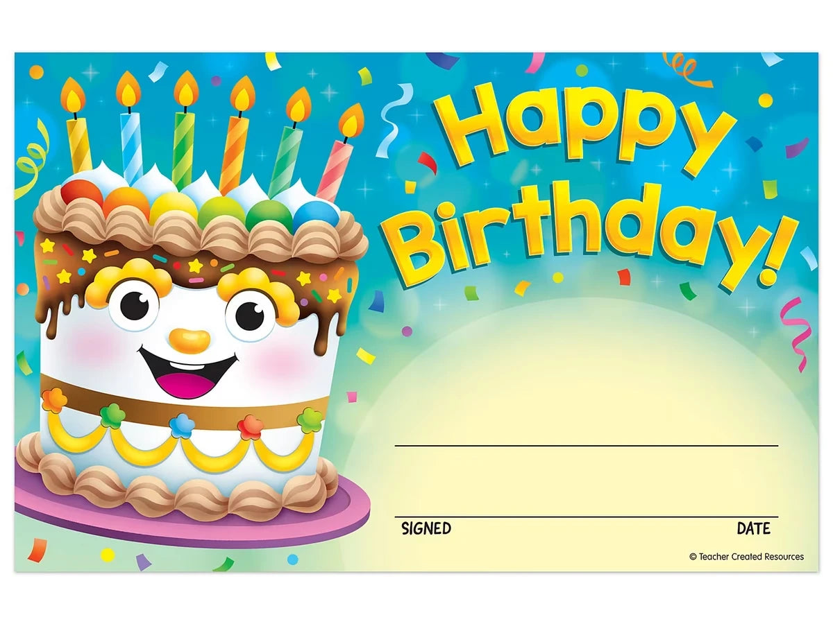 Birthday Cake Certificates - US 1208