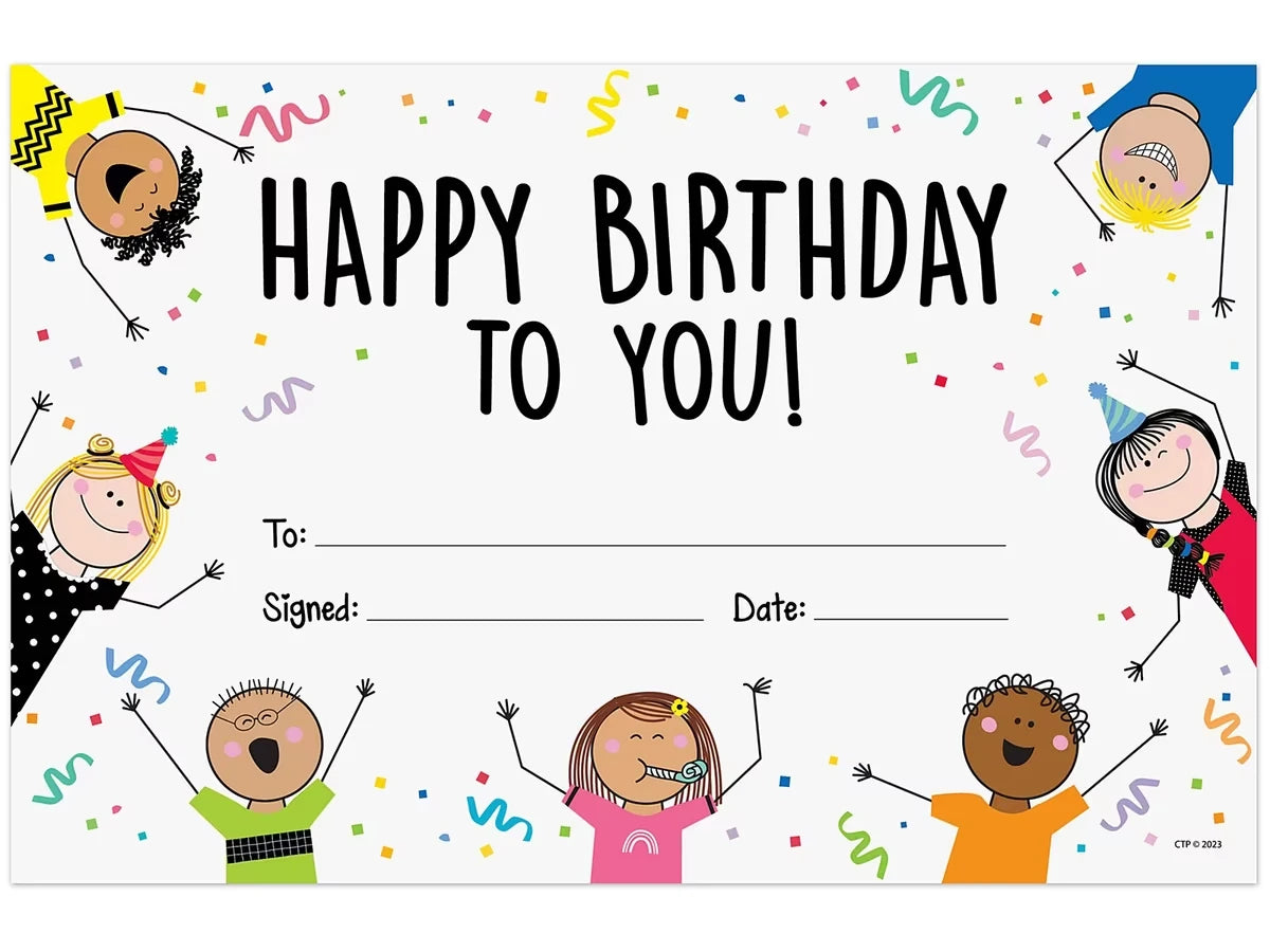 Stick Kids Birthday Certificates - US 6643
