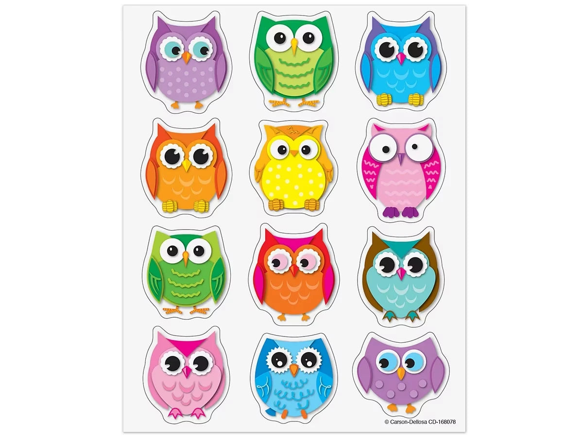 Colorful Owl Stickers - US 9351