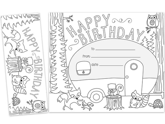 Color Me! Double-Sided Bookmark Birthday Certificates - US 6604