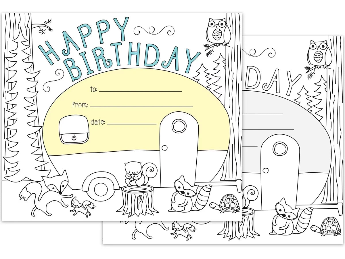 Color Me! Double-Sided Bookmark Birthday Certificates - US 6604