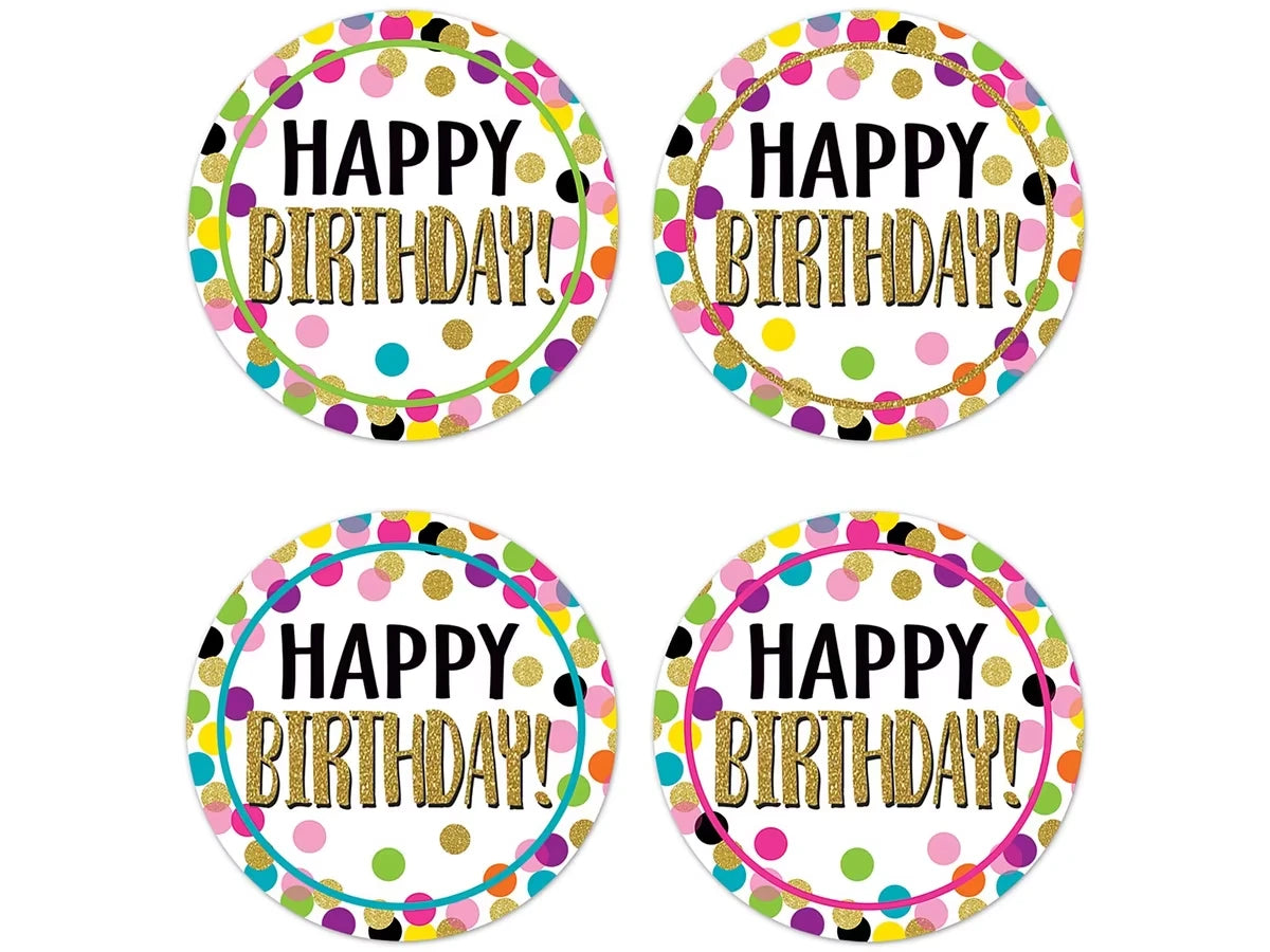Confetti Birthday Badges - US 5531