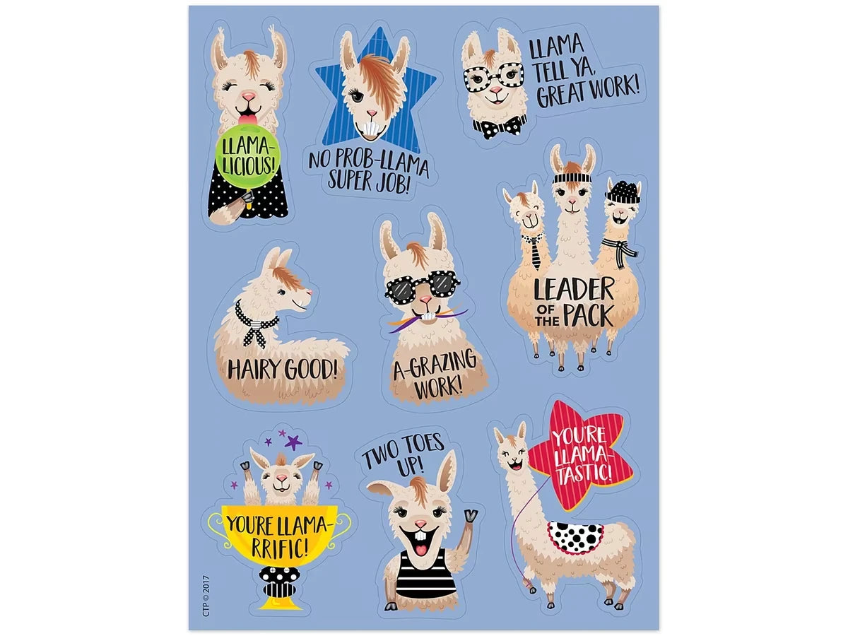 Bold & Bright Llama Motivational Stickers - US 7800