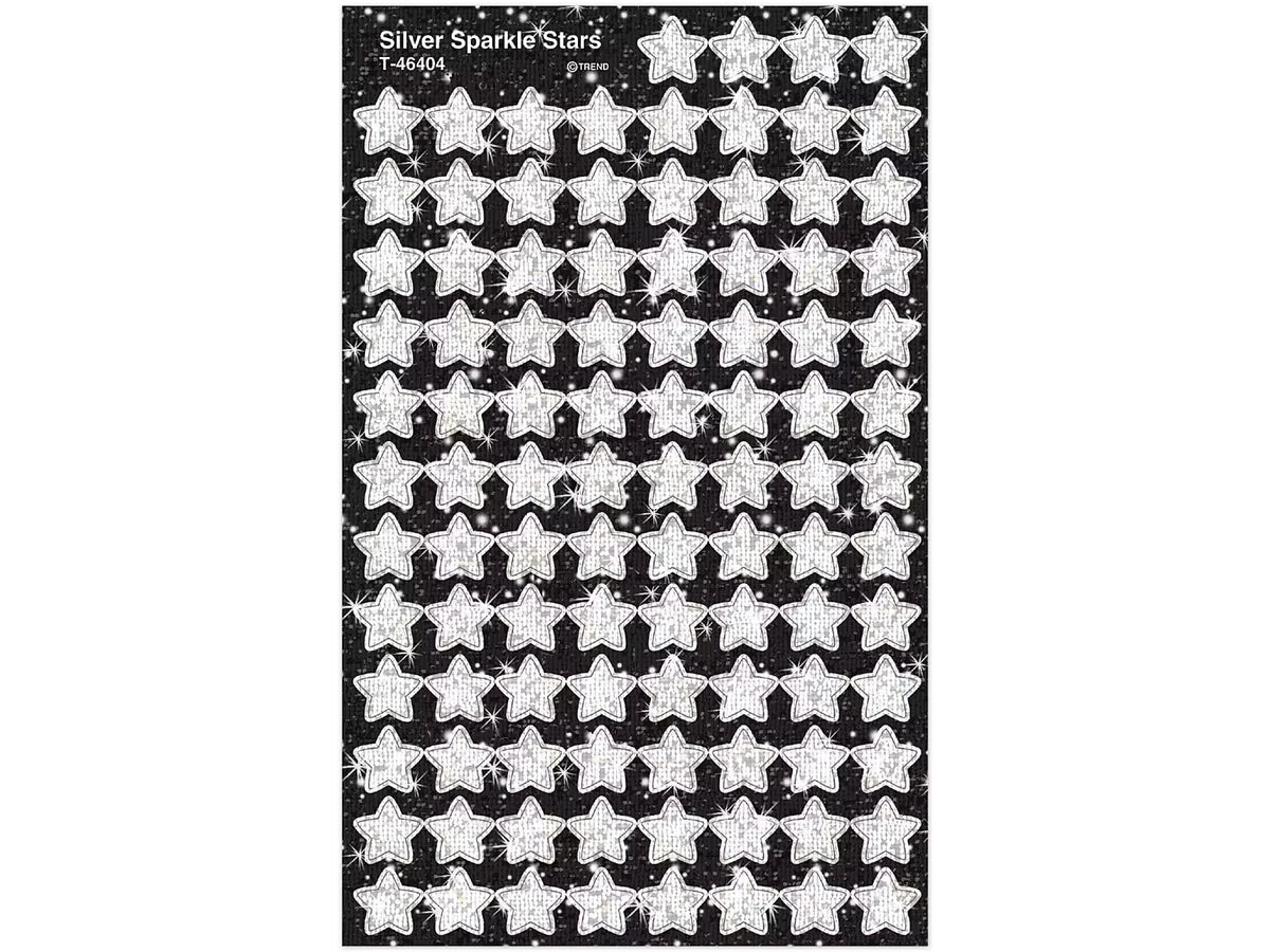 Silver Sparkling Star Mini Stickers - US 9114