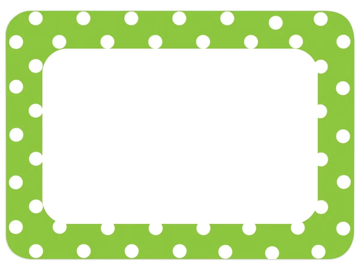Lime Green Polka Dot Name Tags - US 3366