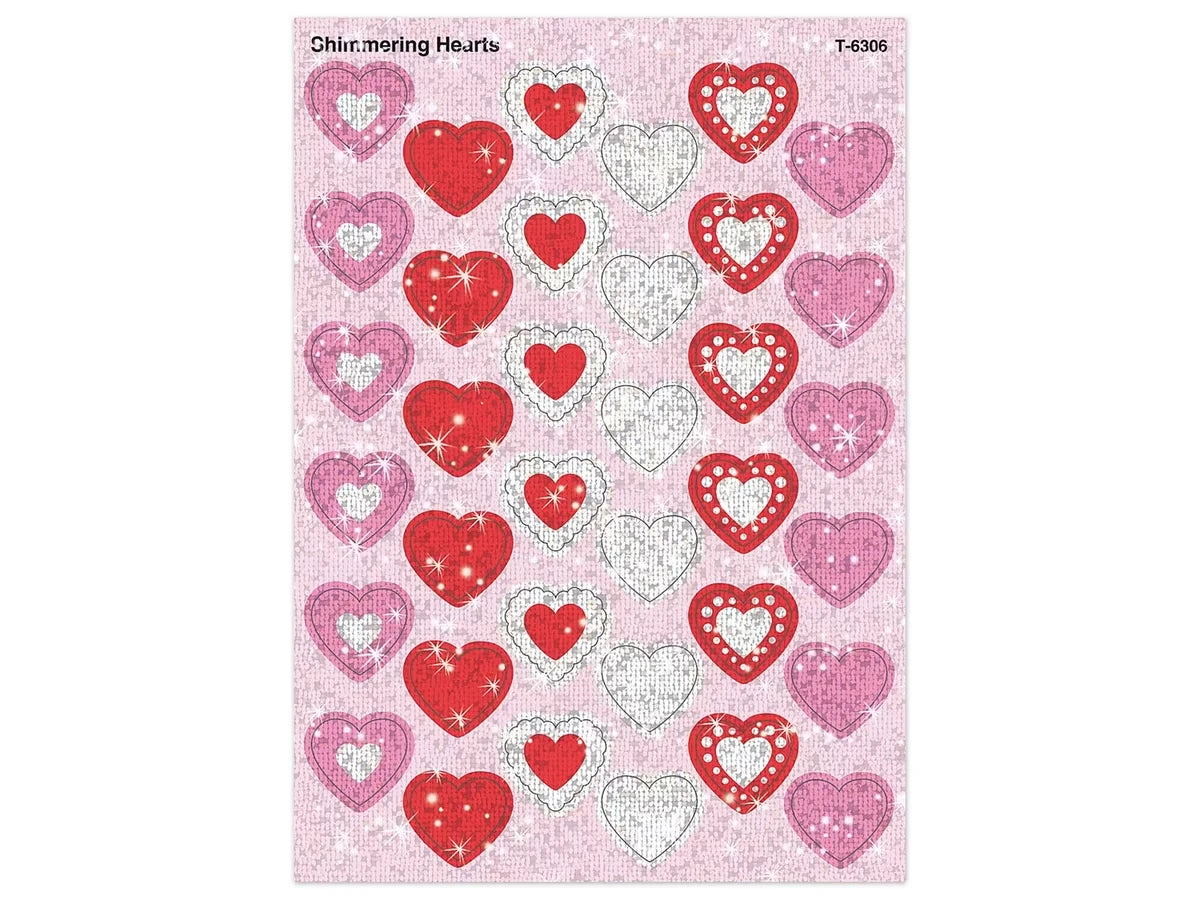 Shimmering Heart Sparkle Stickers - US 5191
