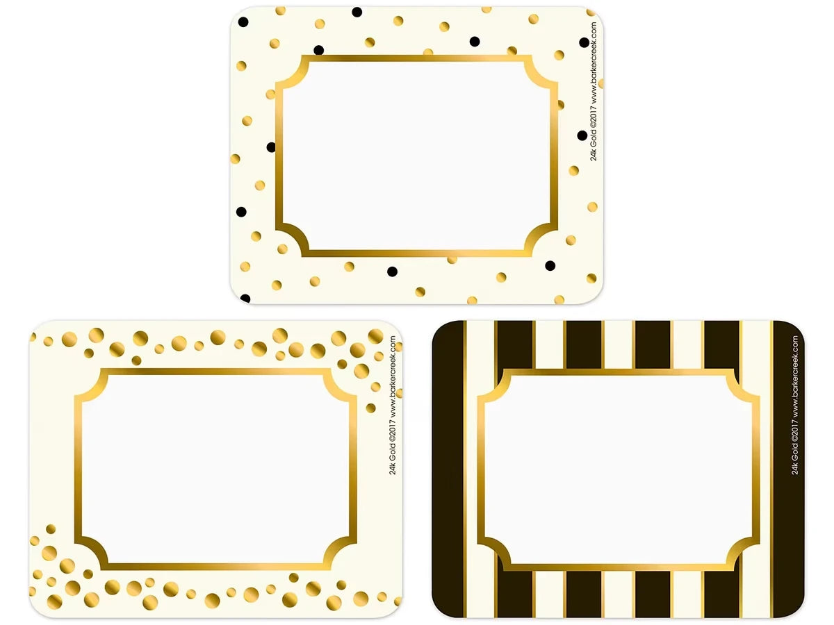 Gold Foil Name Tags - Variety Pack - US 3249
